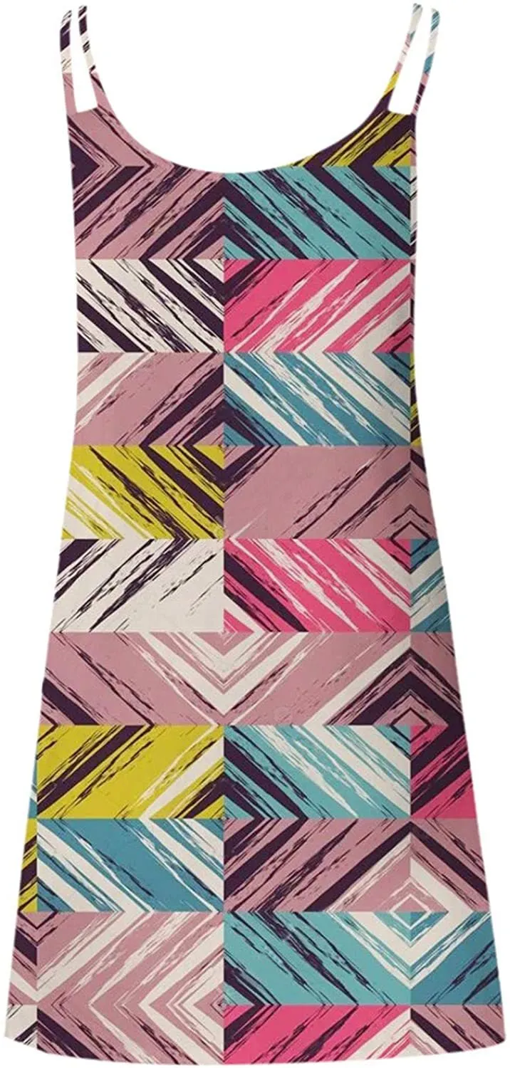 NXY Winsummer Women Dresses Summer Mini Sleeveless Flower Print Plus Size Boho Dress Short Tank Dress A-Line Beach Sundress