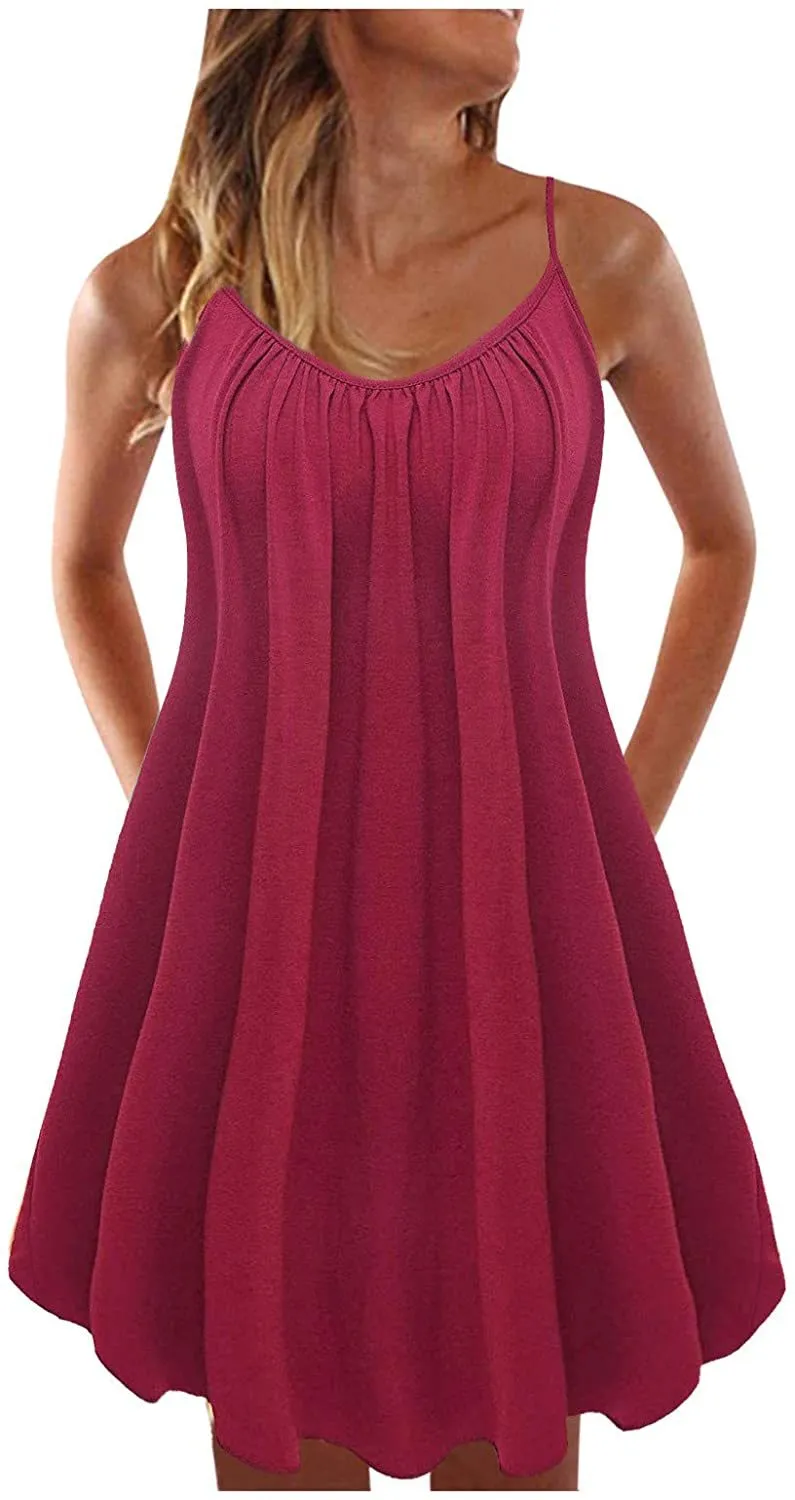 NXY Winsummer Women Dresses Summer Mini Sleeveless Flower Print Plus Size Boho Dress Short Tank Dress A-Line Beach Sundress