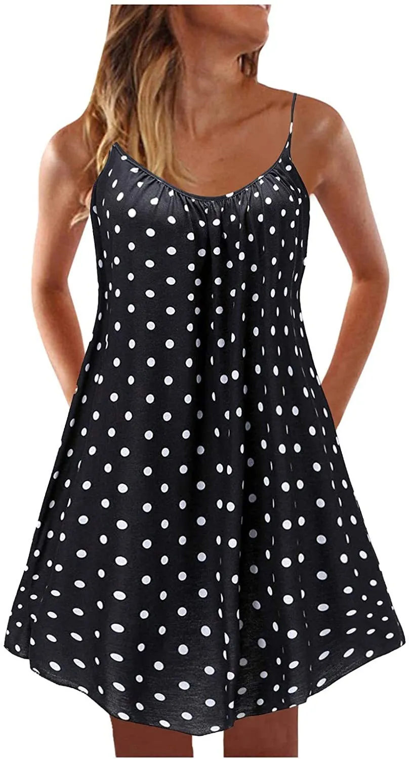 NXY Winsummer Women Dresses Summer Mini Sleeveless Flower Print Plus Size Boho Dress Short Tank Dress A-Line Beach Sundress