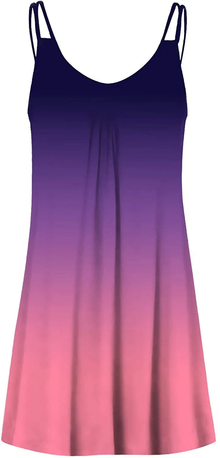NXY Winsummer Women Dresses Summer Mini Sleeveless Flower Print Plus Size Boho Dress Short Tank Dress A-Line Beach Sundress