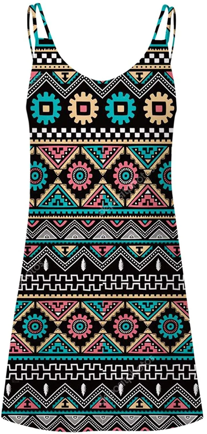 NXY Winsummer Women Dresses Summer Mini Sleeveless Flower Print Plus Size Boho Dress Short Tank Dress A-Line Beach Sundress