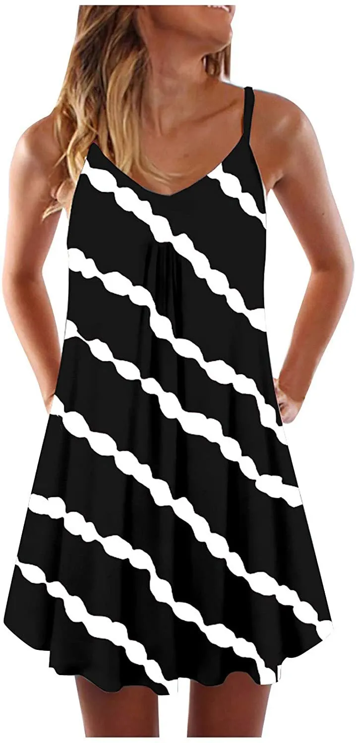 NXY Winsummer Women Dresses Summer Mini Sleeveless Flower Print Plus Size Boho Dress Short Tank Dress A-Line Beach Sundress