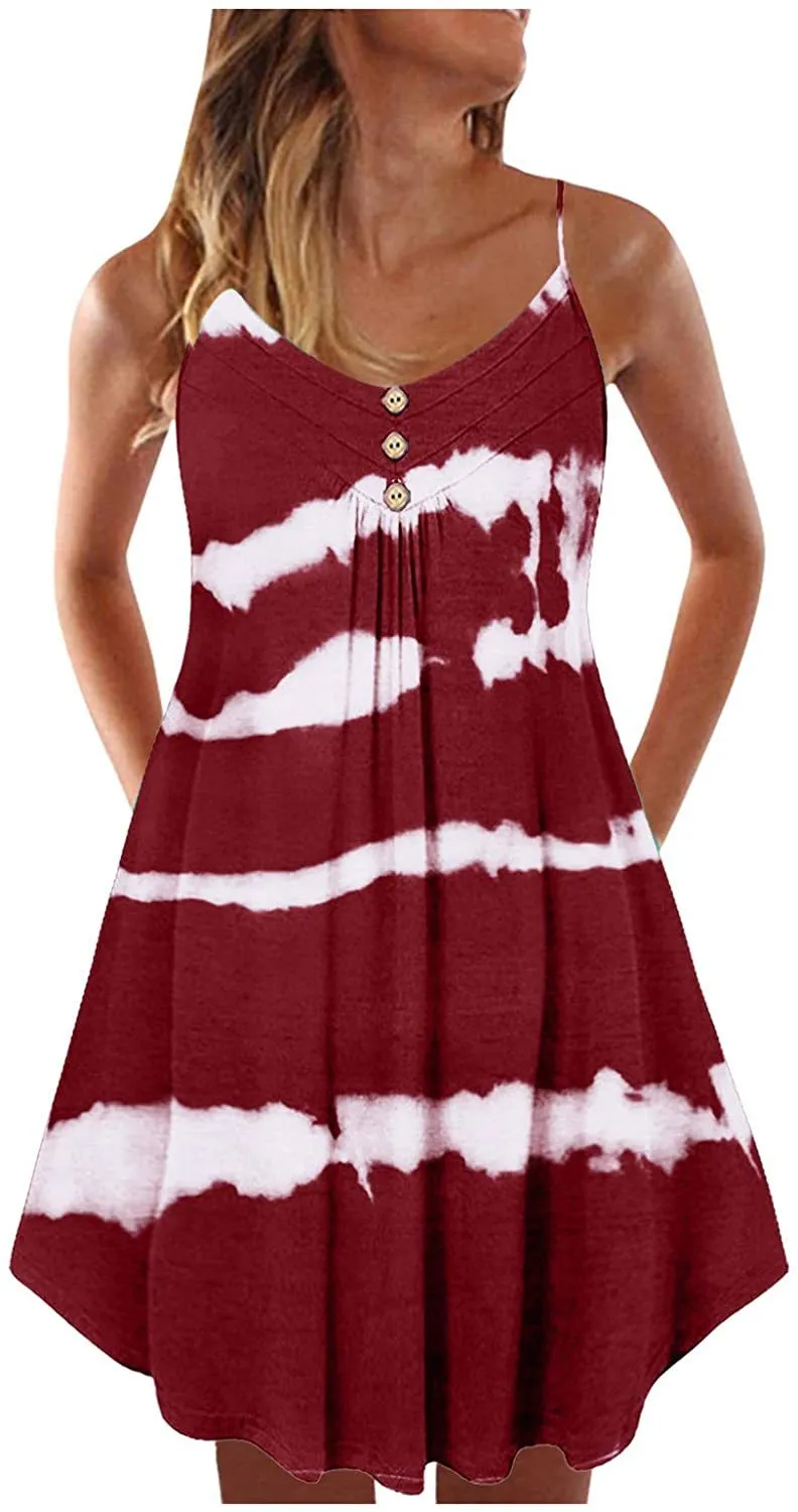 NXY Winsummer Women Dresses Summer Mini Sleeveless Flower Print Plus Size Boho Dress Short Tank Dress A-Line Beach Sundress
