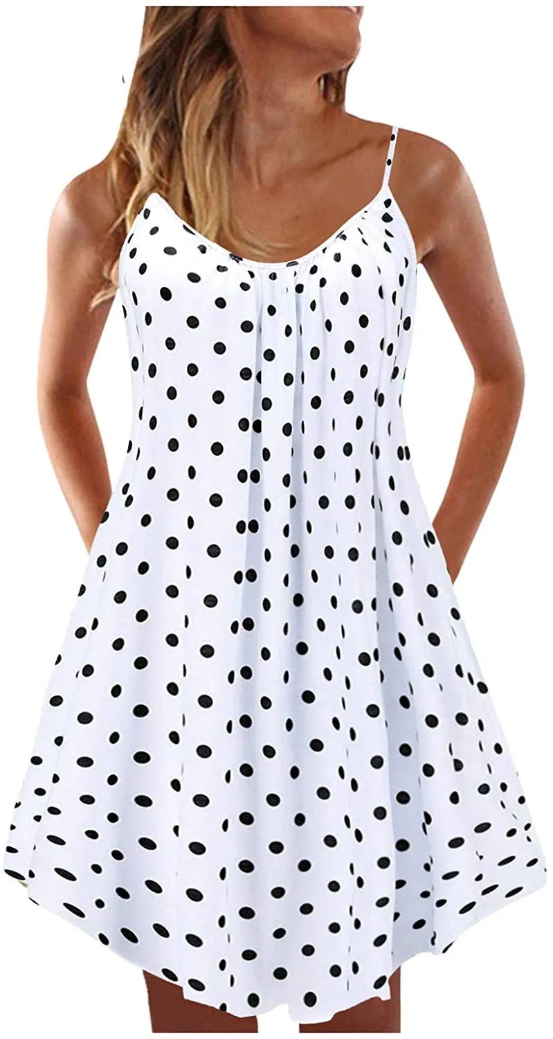 NXY Winsummer Women Dresses Summer Mini Sleeveless Flower Print Plus Size Boho Dress Short Tank Dress A-Line Beach Sundress