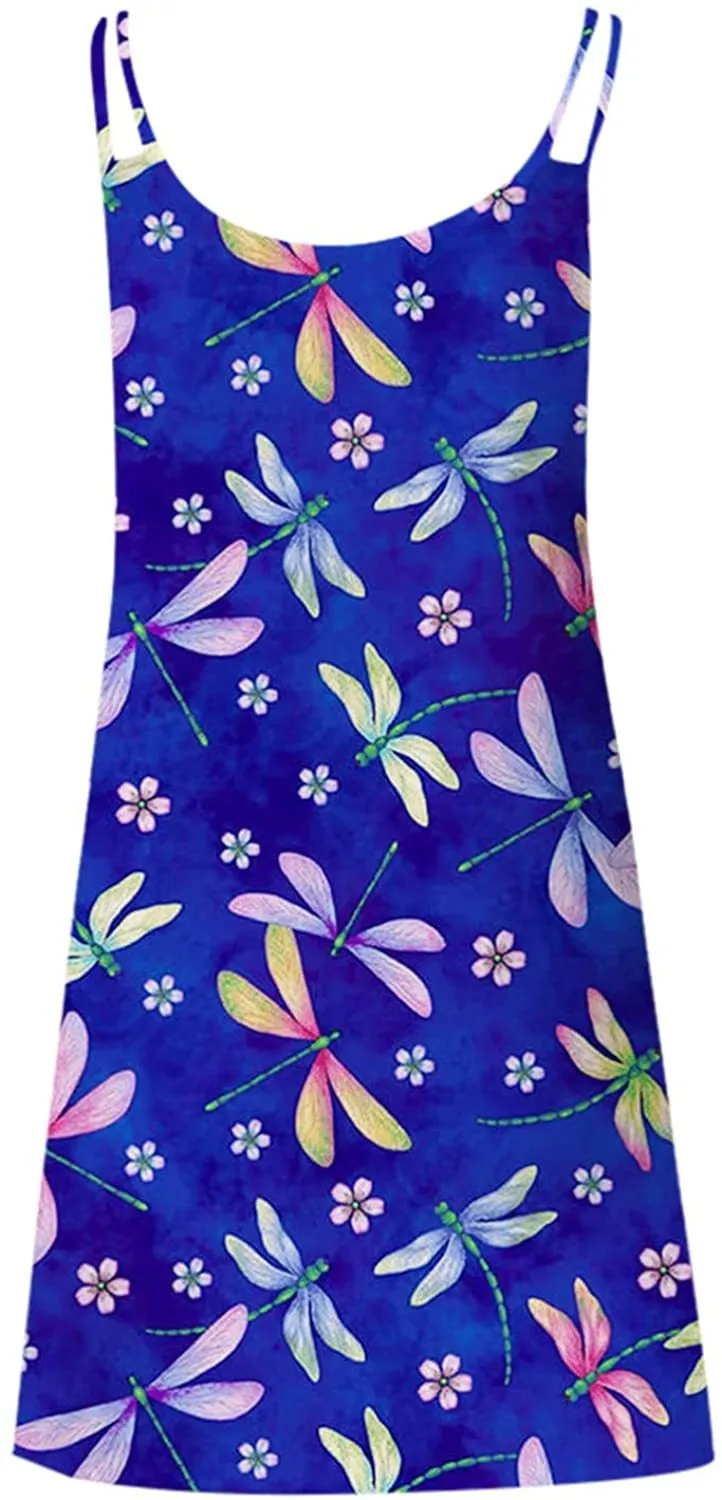 NXY Winsummer Women Dresses Summer Mini Sleeveless Flower Print Plus Size Boho Dress Short Tank Dress A-Line Beach Sundress