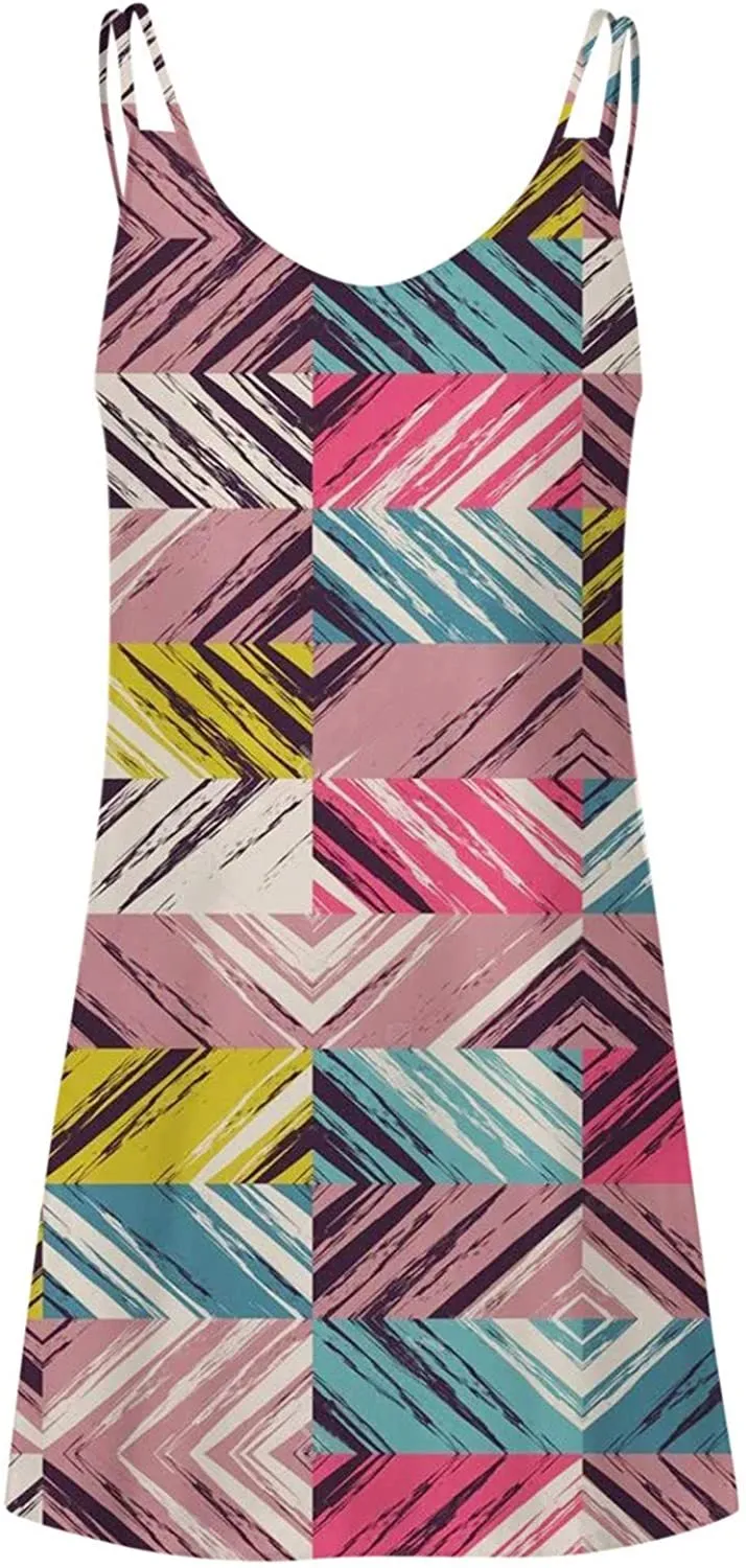 NXY Winsummer Women Dresses Summer Mini Sleeveless Flower Print Plus Size Boho Dress Short Tank Dress A-Line Beach Sundress