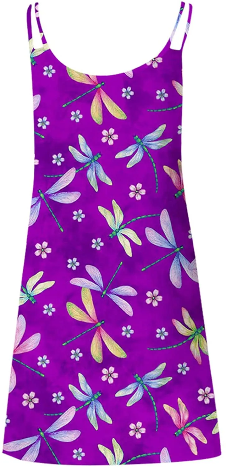 NXY Winsummer Women Dresses Summer Mini Sleeveless Flower Print Plus Size Boho Dress Short Tank Dress A-Line Beach Sundress