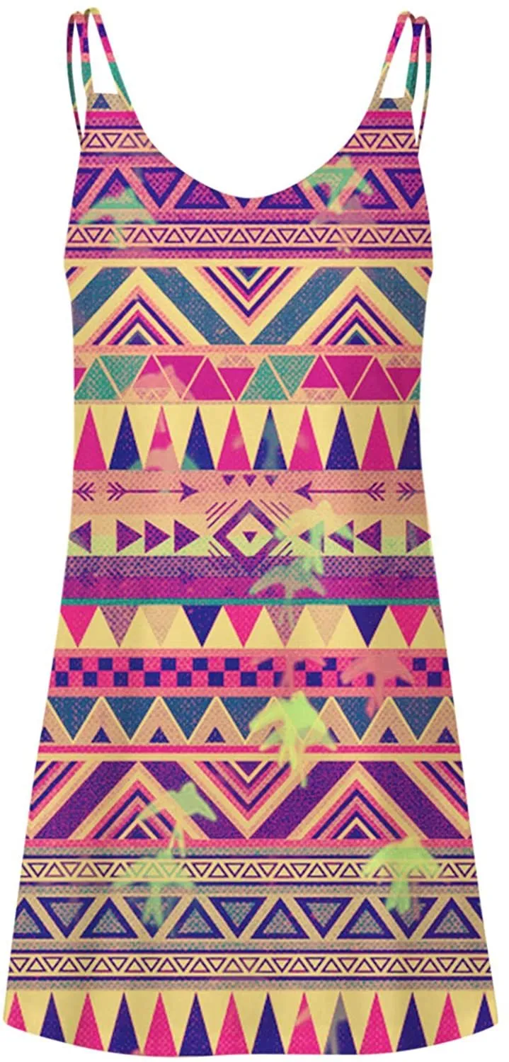 NXY Winsummer Women Dresses Summer Mini Sleeveless Flower Print Plus Size Boho Dress Short Tank Dress A-Line Beach Sundress