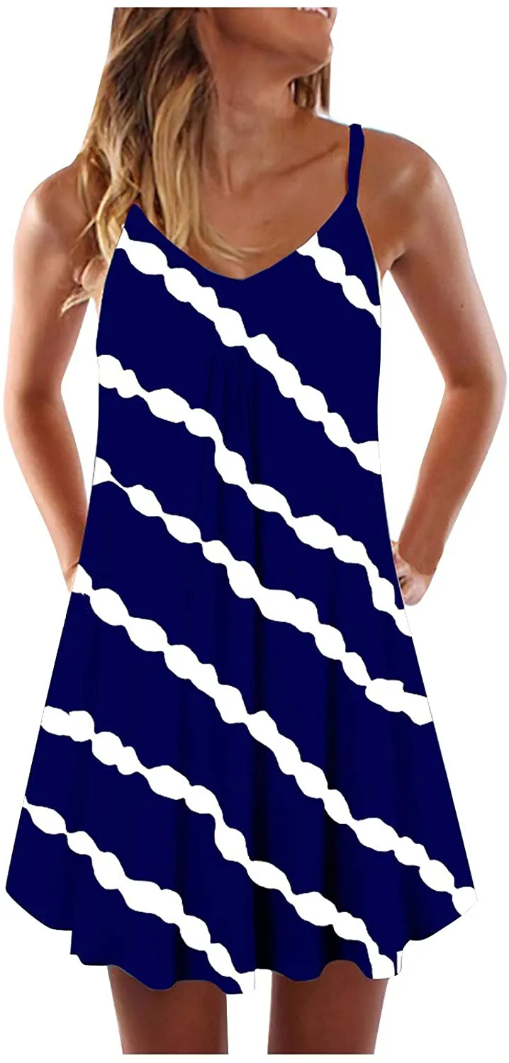 NXY Winsummer Women Dresses Summer Mini Sleeveless Flower Print Plus Size Boho Dress Short Tank Dress A-Line Beach Sundress