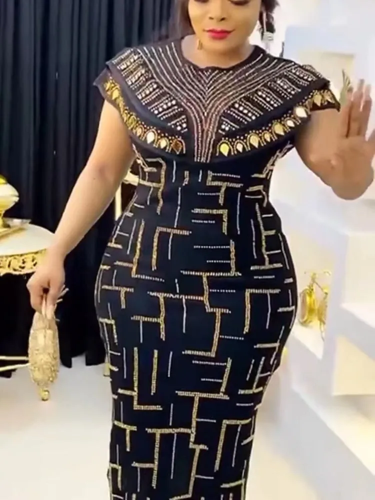 O Neck Large Size Ladies Gowns
