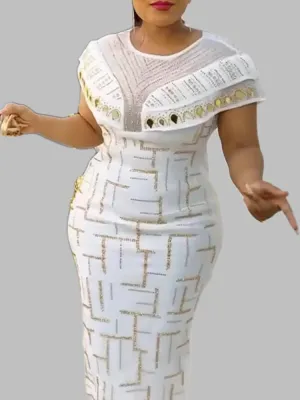 O Neck Large Size Ladies Gowns