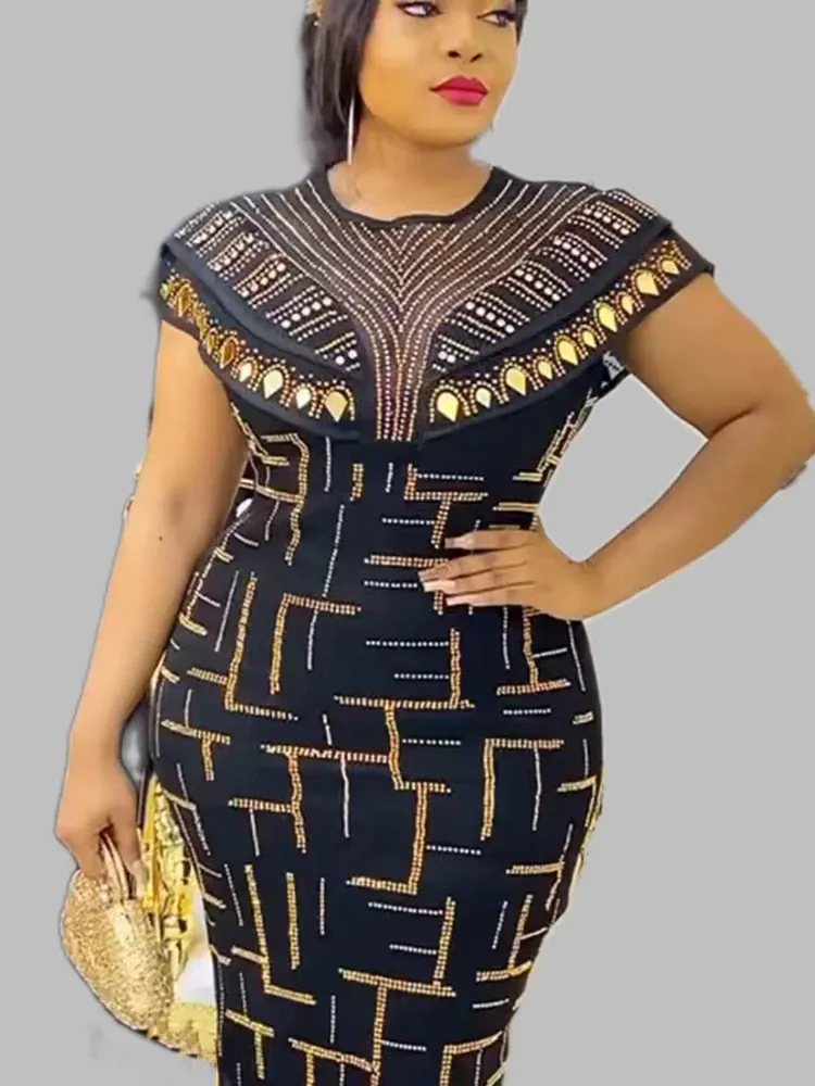 O Neck Large Size Ladies Gowns