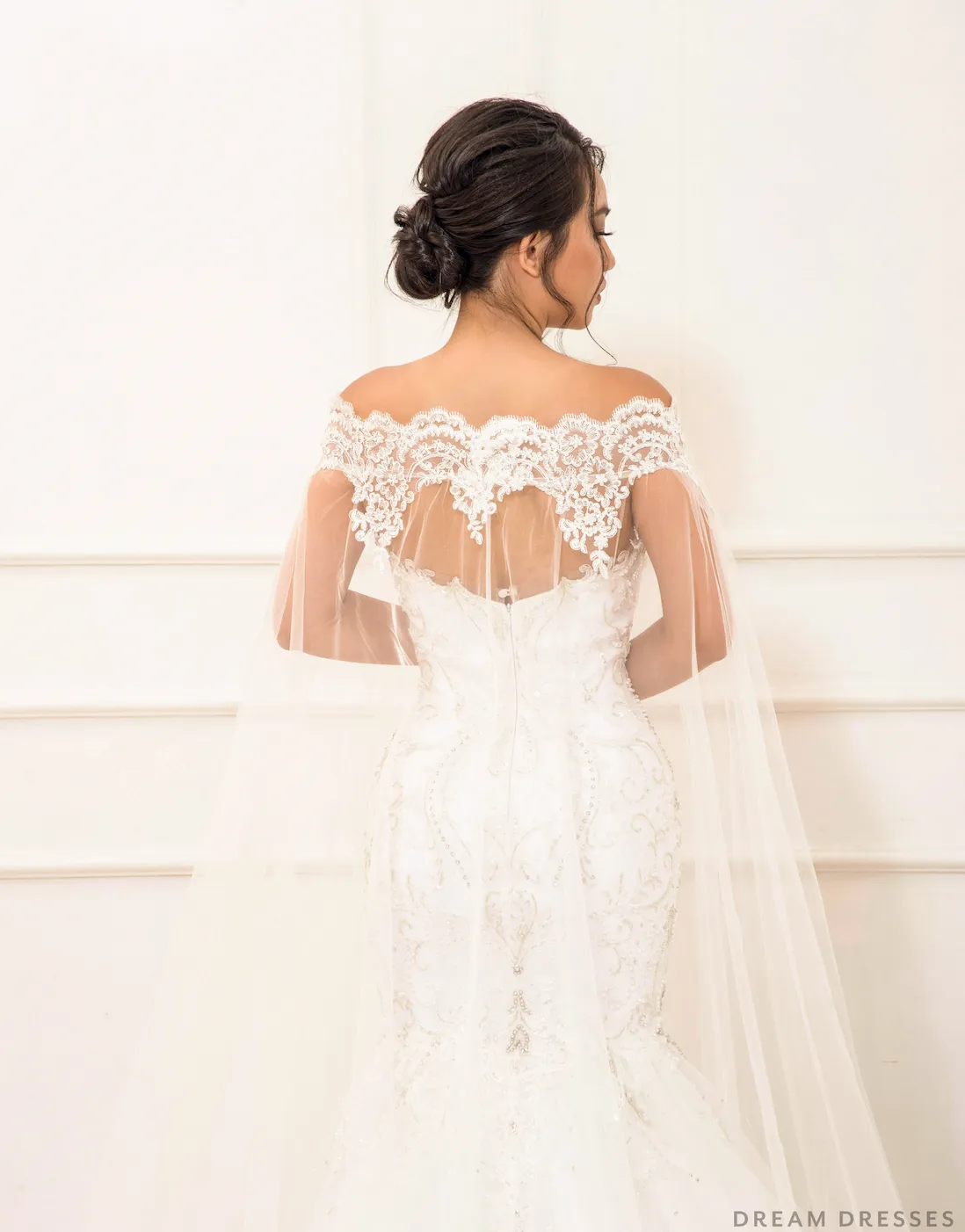 Off Shoulder Lace Bridal Cape (#LAYLA)