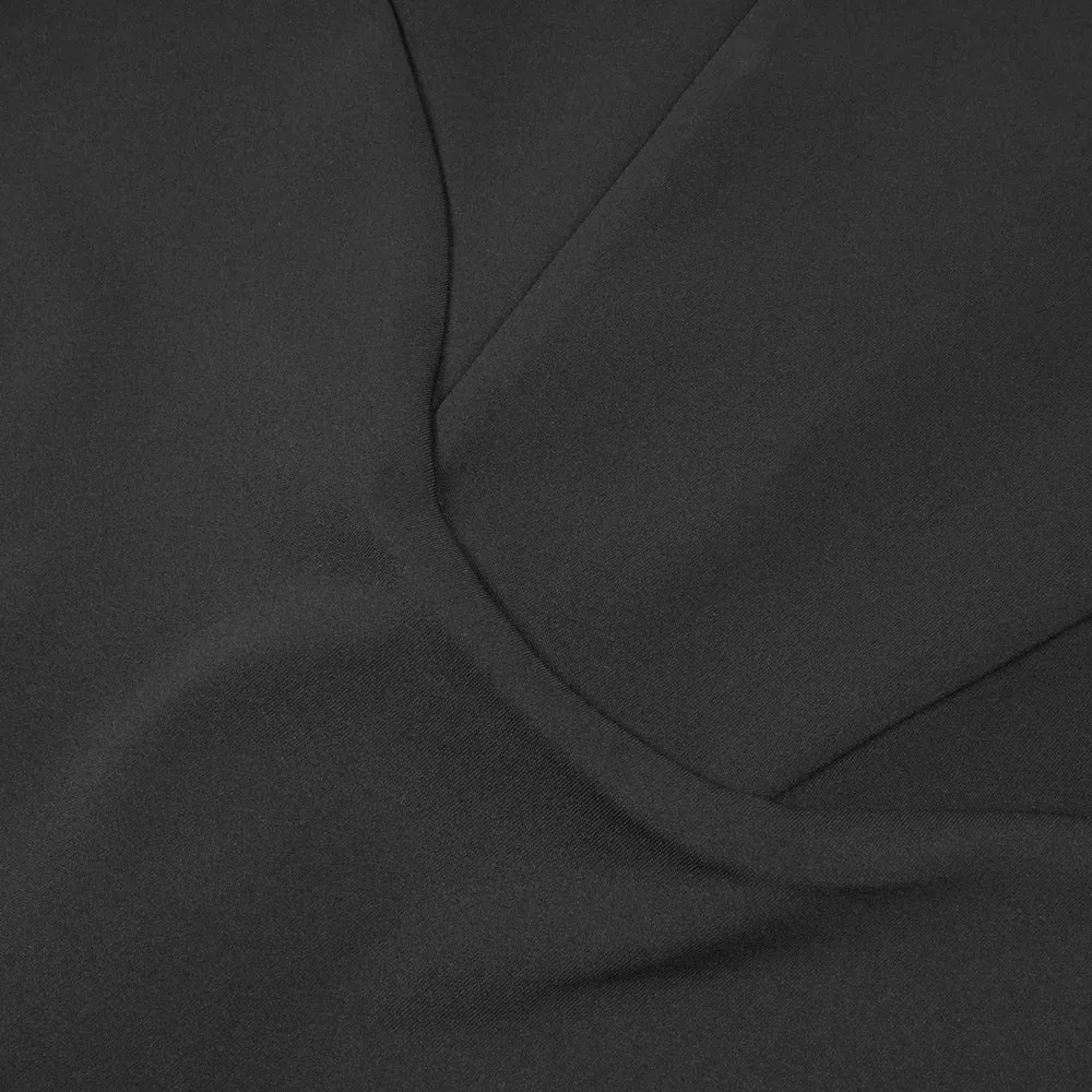 Off-shoulder long-sleeved black dress