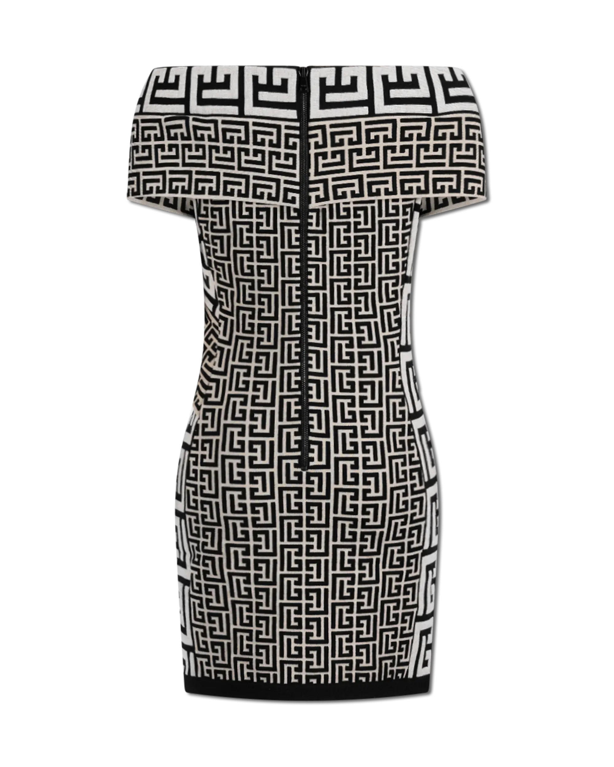 Off-Shoulder Monogram Knit Mini Dress