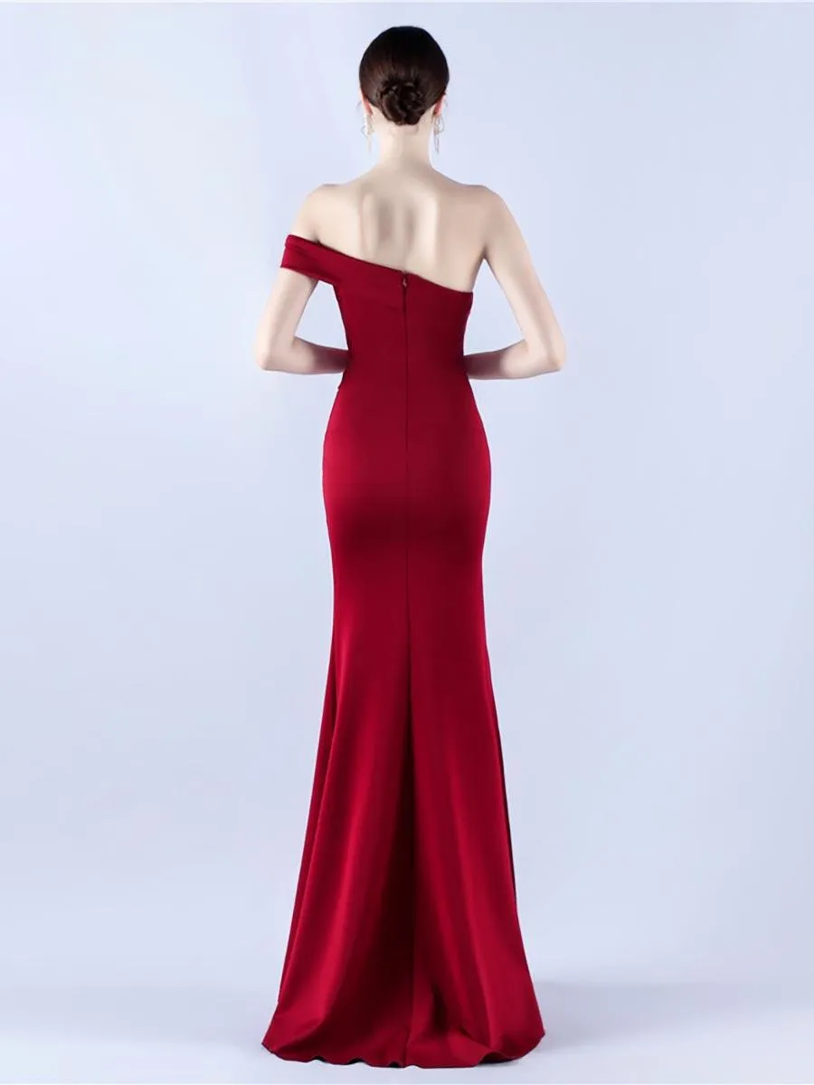 Off Shoulder Split Thigh Prom Dress MYN1007