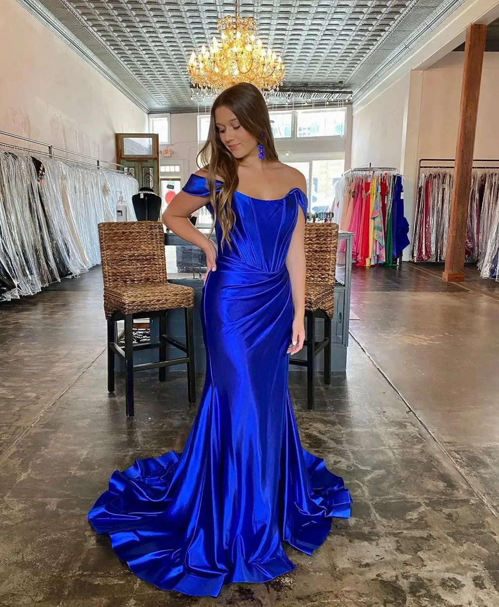 Off the Shoulder Prom Dresses with Train