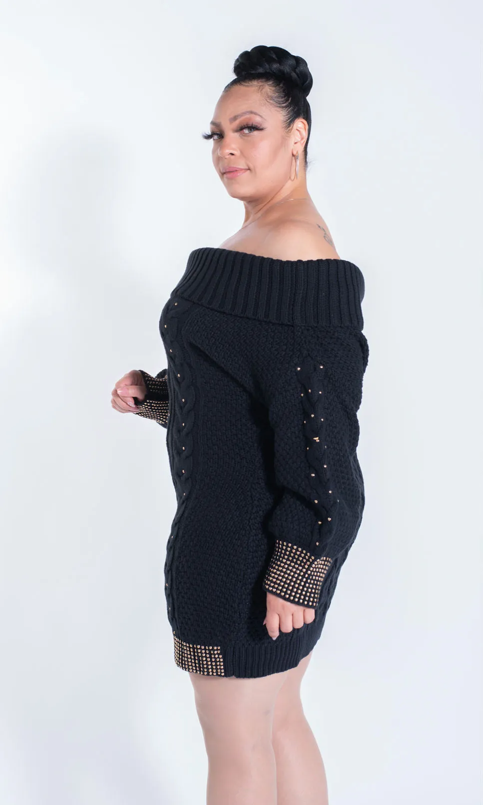 Off The Shoulder Sweater Dress