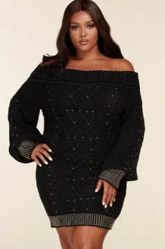 Off The Shoulder Sweater Dress