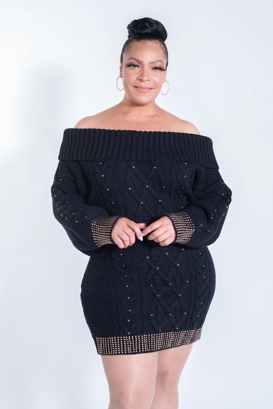 Off The Shoulder Sweater Dress