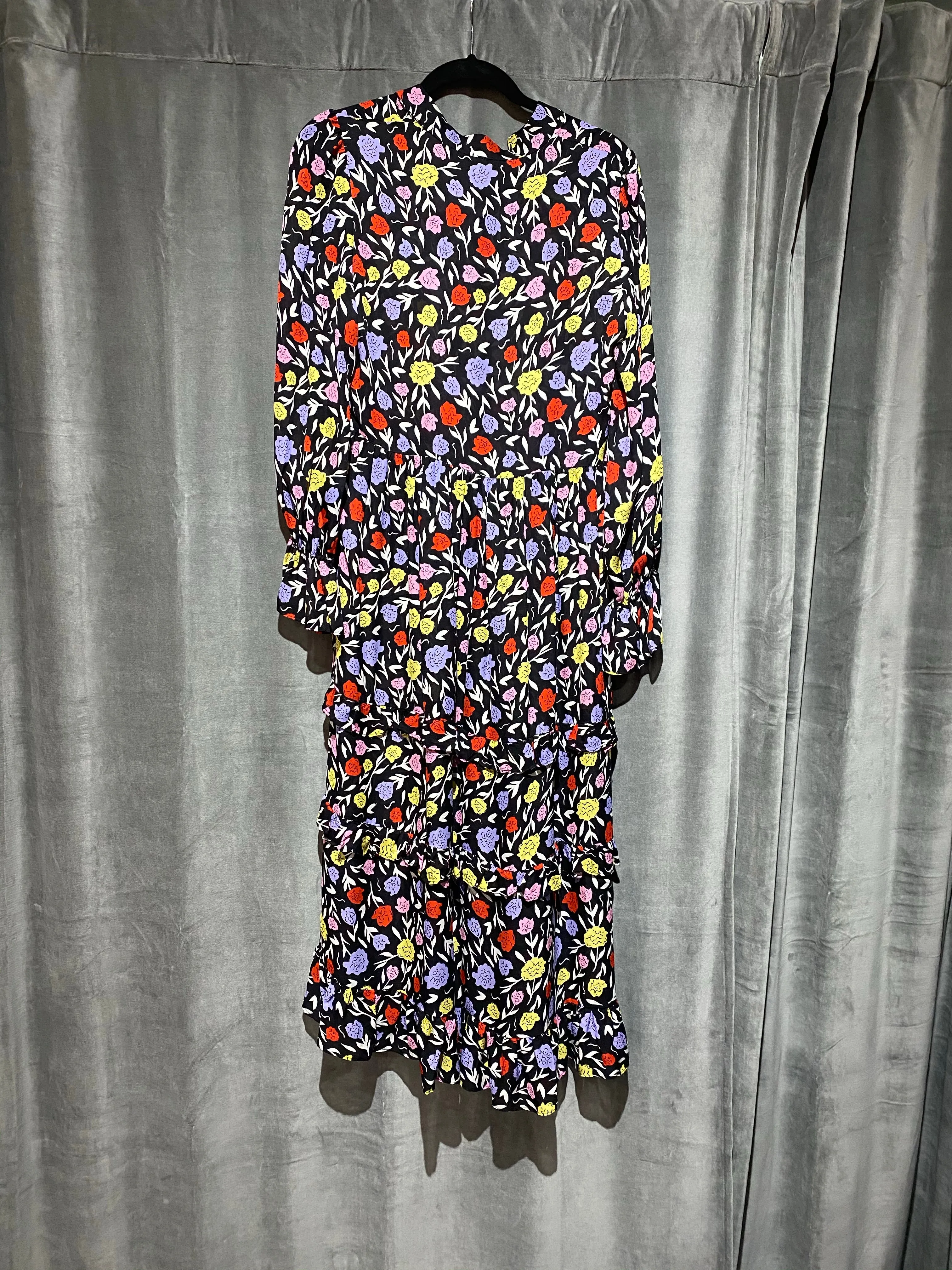 Olivia Rubin Long Sleeve Floral Print Dress with Pearl Buttons