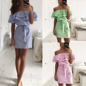 Paige Off the Shoulder Ruffle Mini