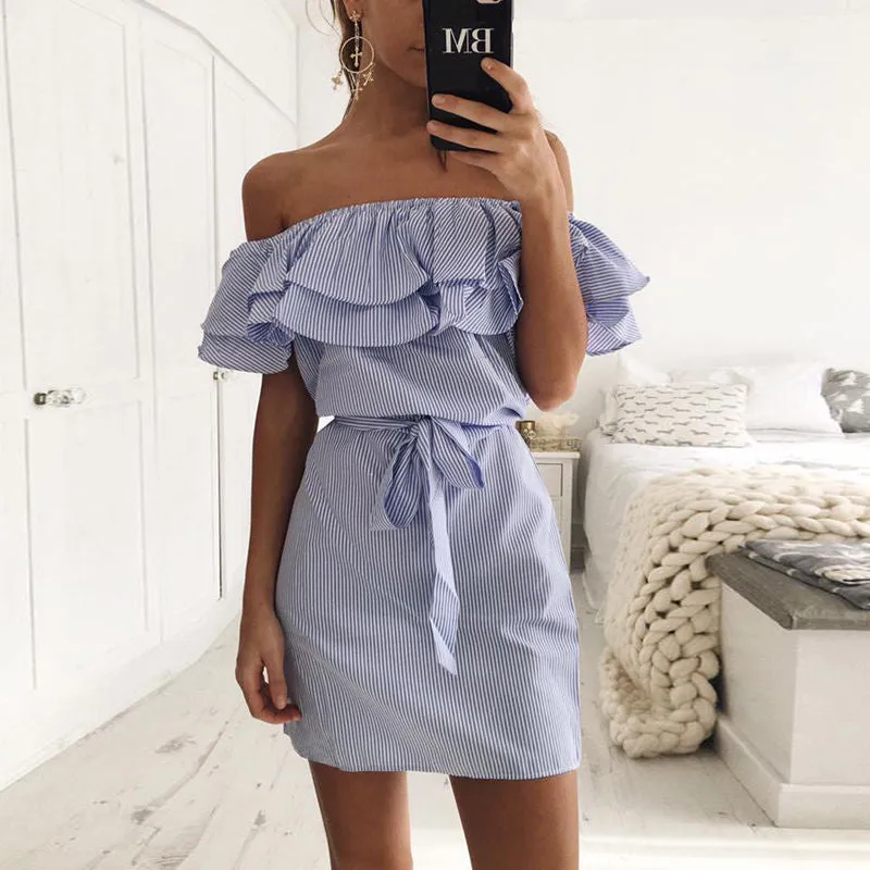 Paige Off the Shoulder Ruffle Mini