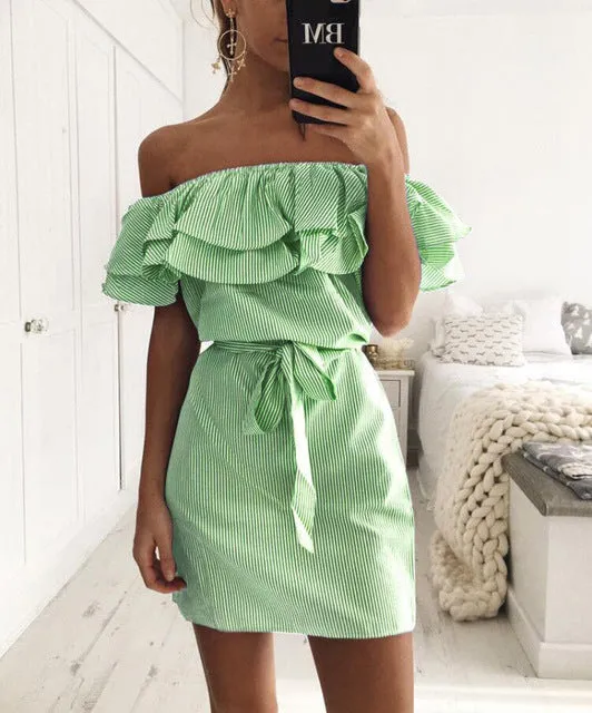 Paige Off the Shoulder Ruffle Mini