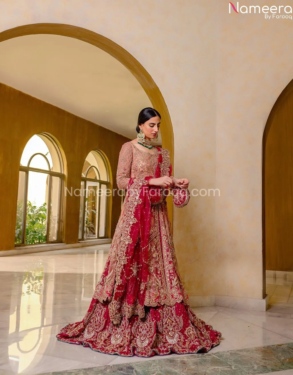 Pakistani Best Bridal Lehenga With Long Frock #BB260