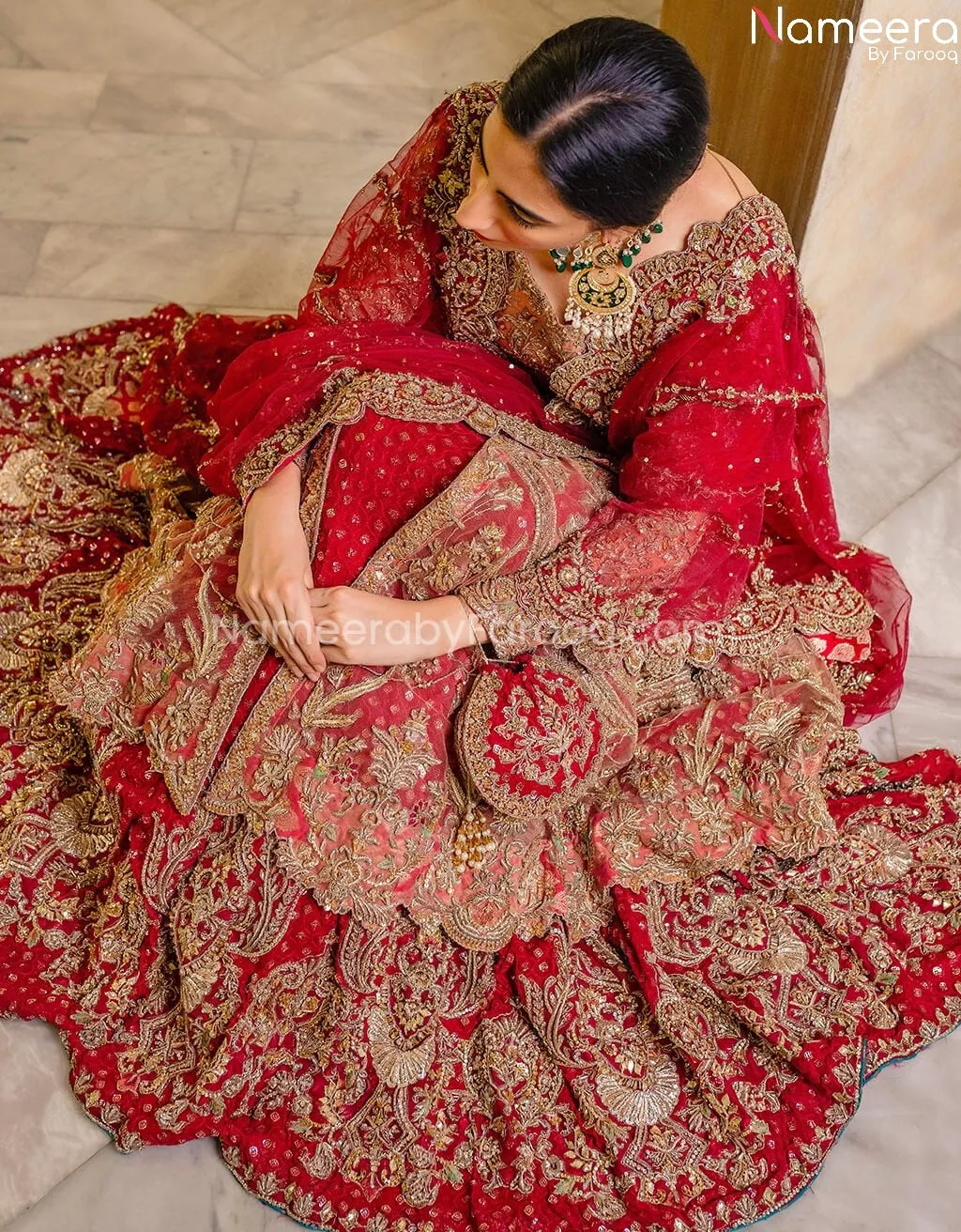 Pakistani Best Bridal Lehenga With Long Frock #BB260