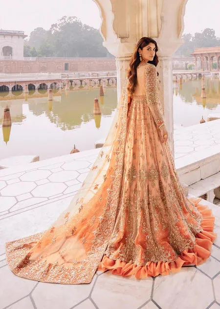 Pakistani Bridal Dress in Gown Lehenga