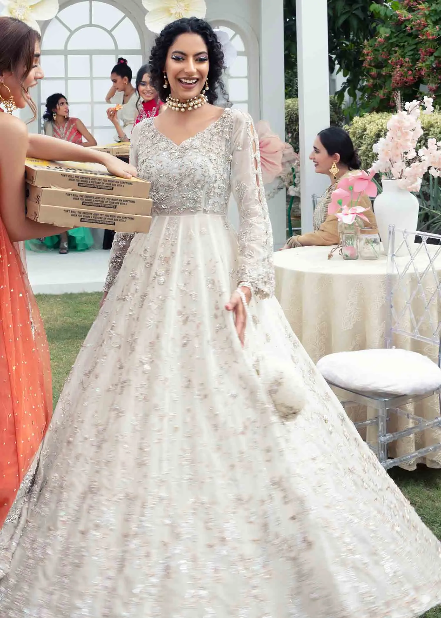 Pakistani Bridal Dress in Pishwas Frock Lehenga Style