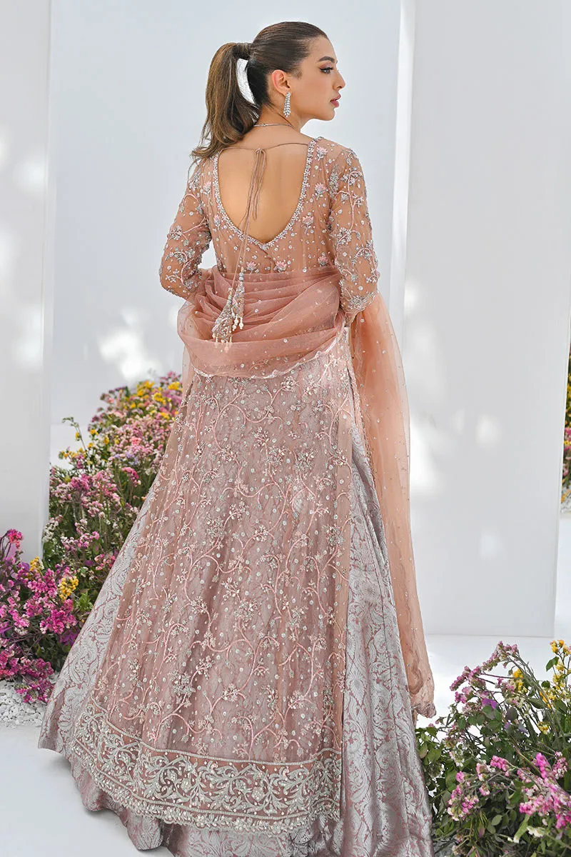 Pakistani Bridal Dress in Royal Pink Gown Lehenga Style