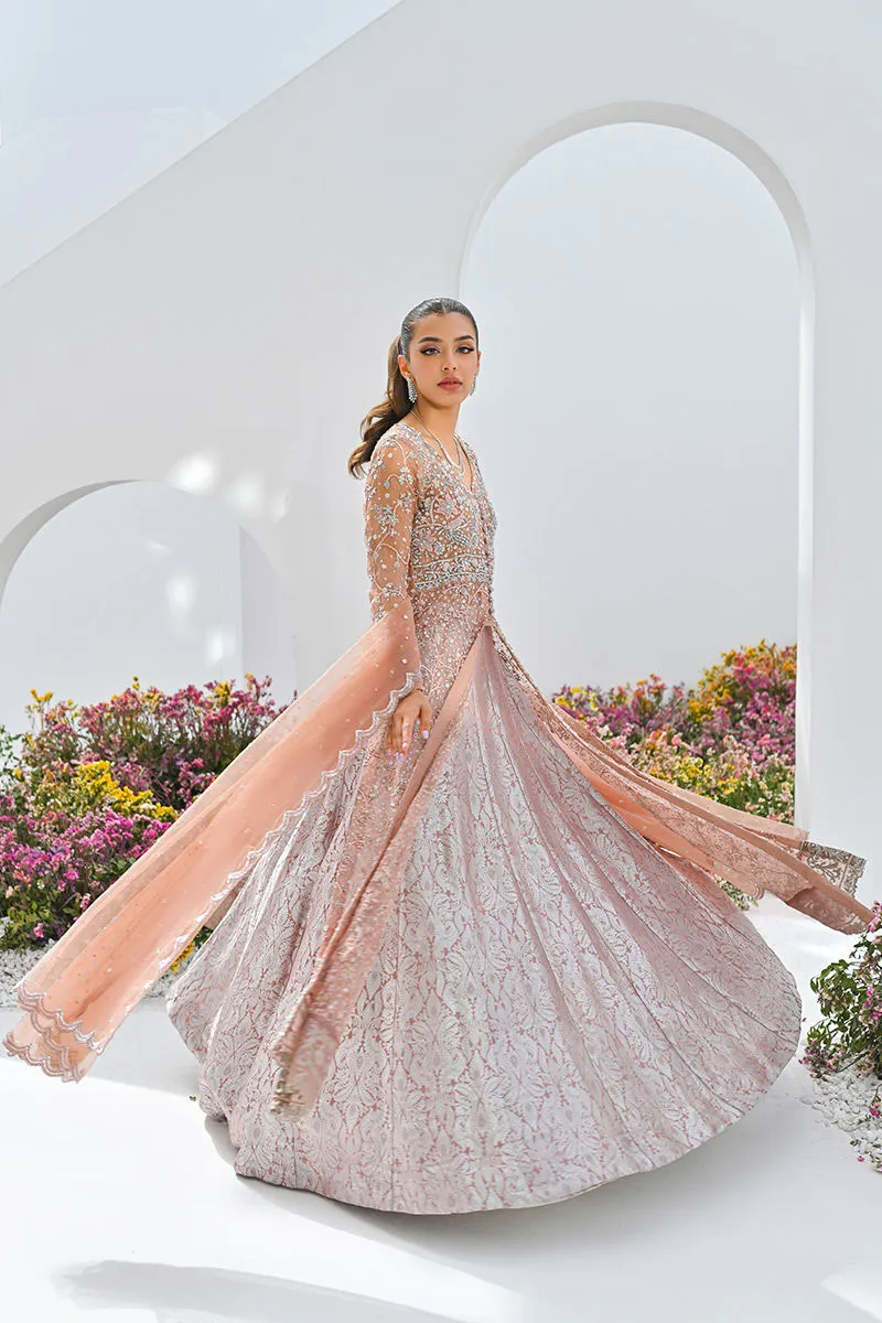 Pakistani Bridal Dress in Royal Pink Gown Lehenga Style