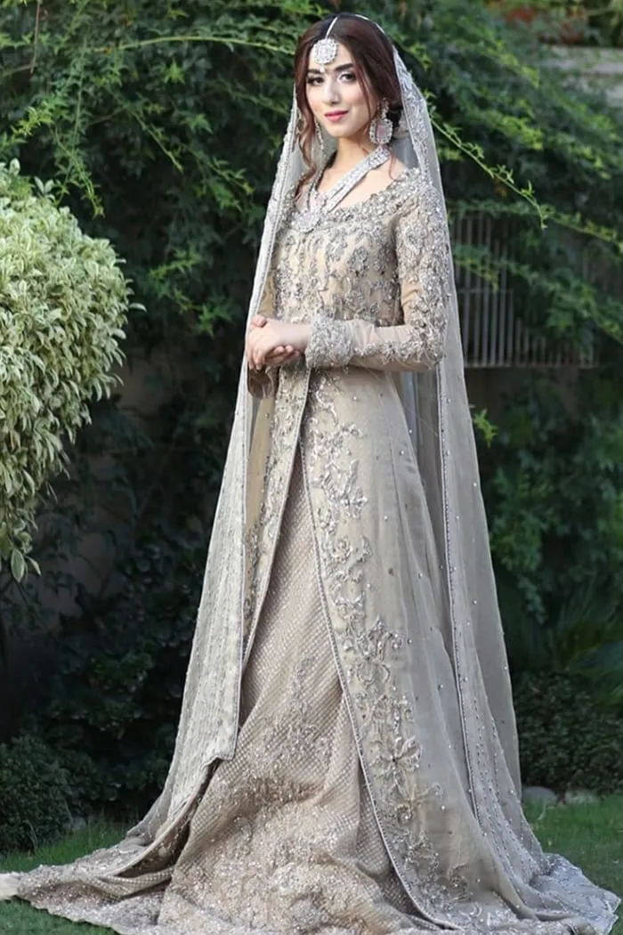 Pakistani Bridal Open Style Frock Lehnga #N7076
