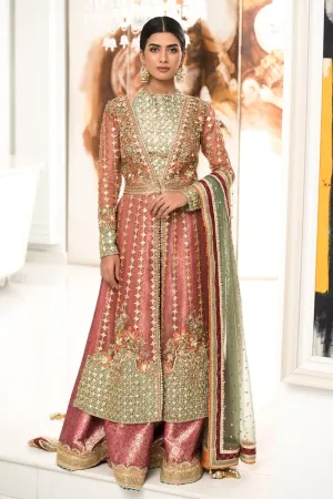 Pakistani Jamawar Pashwaz Lehnga in Pink Color #Y2012