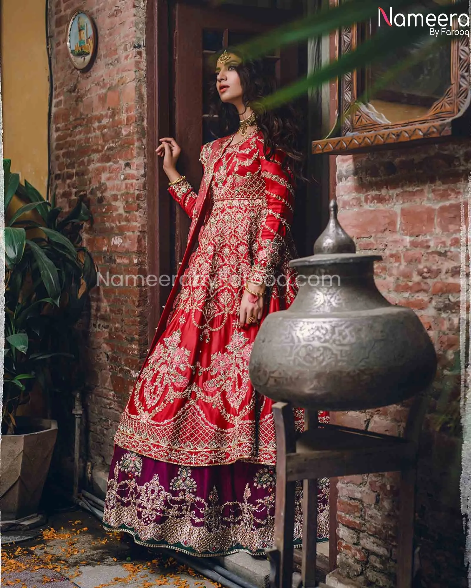 Pakistani Red Lehenga Bridal for Wedding 2021 #BR185