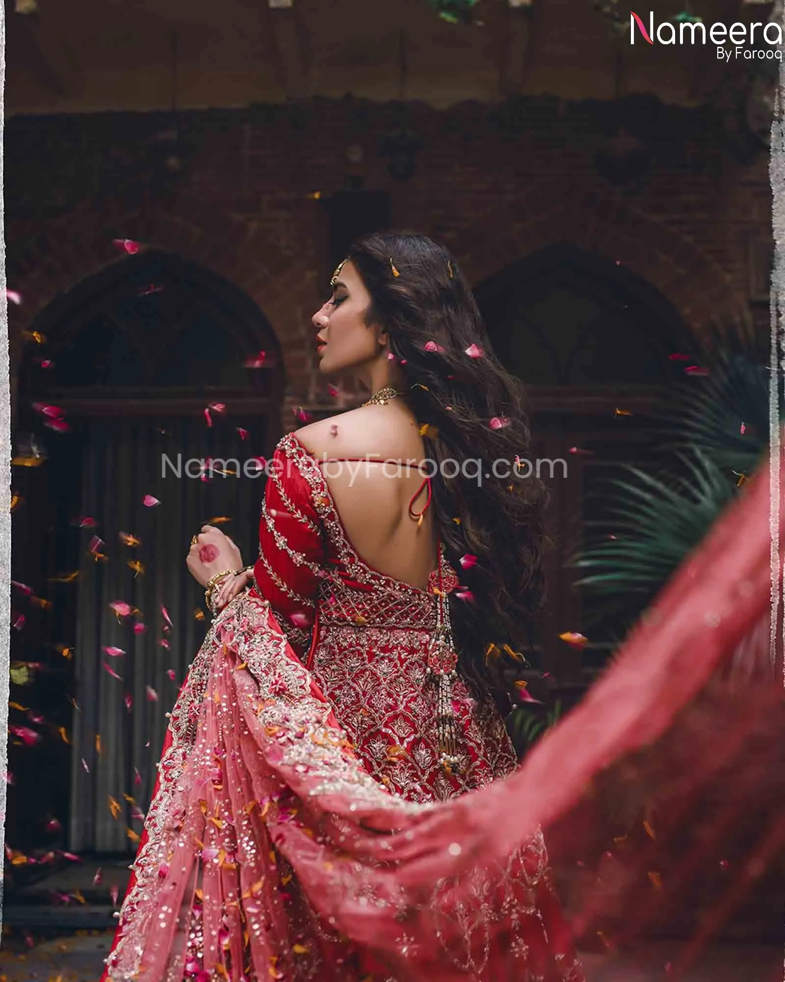Pakistani Red Lehenga Bridal for Wedding 2021 #BR185