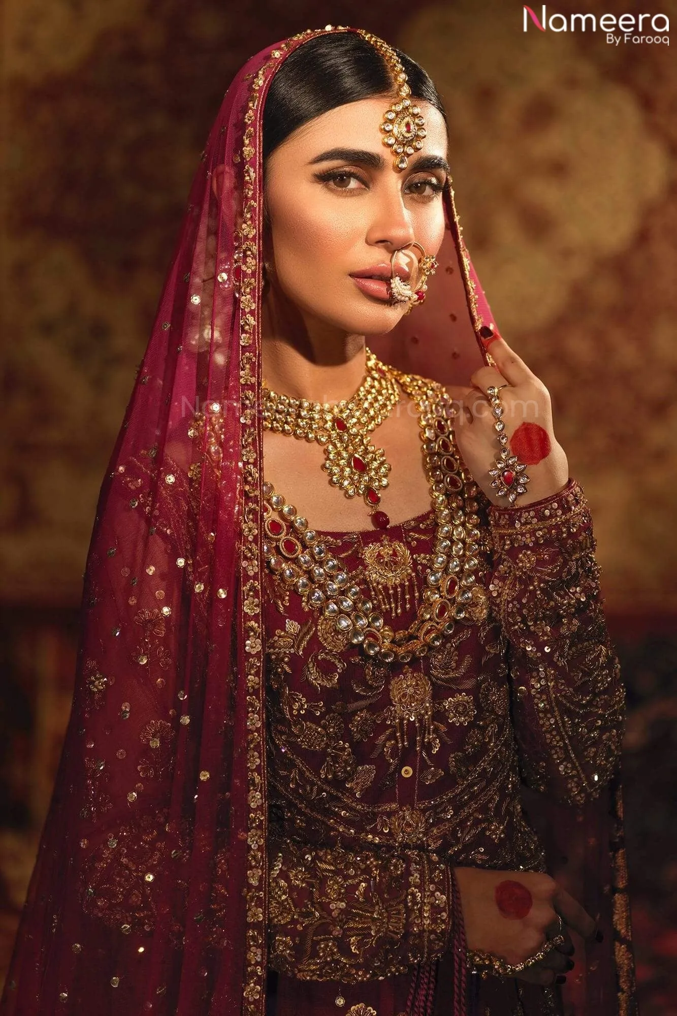 Pakistani Red Lehenga Dress for Wedding Wear #BN981