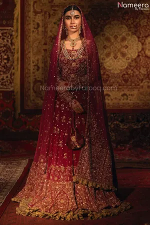 Pakistani Red Lehenga Dress for Wedding Wear #BN981