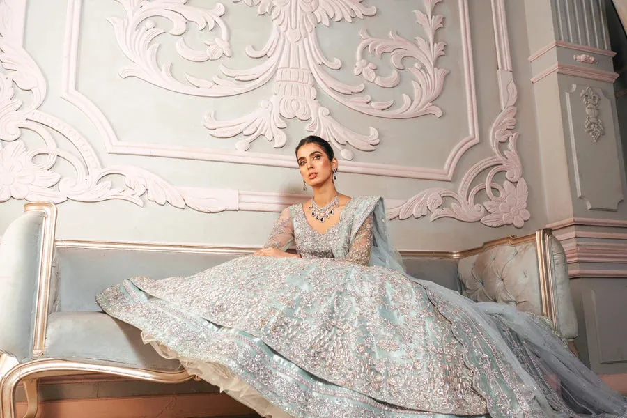 Pakistani Wedding Dress in Open Choli Lehenga Style