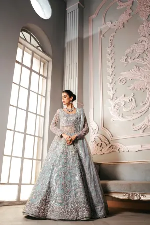 Pakistani Wedding Dress in Open Choli Lehenga Style