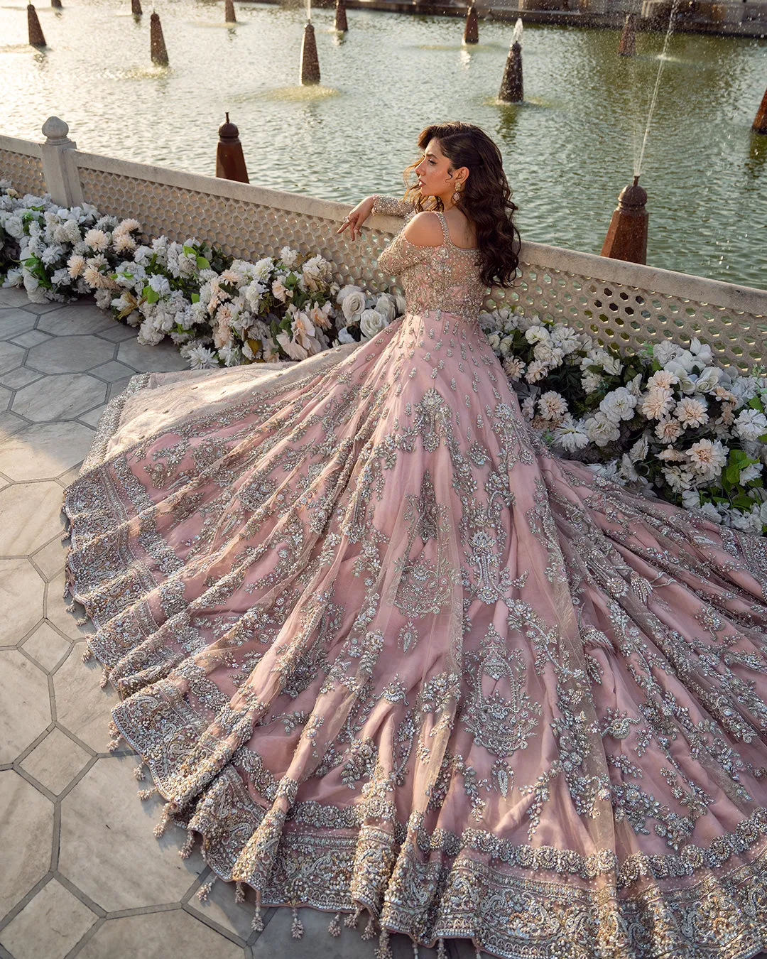 Pakistani Wedding Dress in Pink Bridal Gown Style