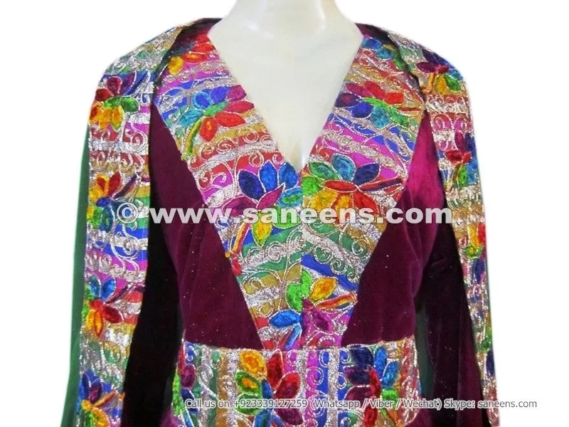 Pashtun Bridal Dress In Maroon Color