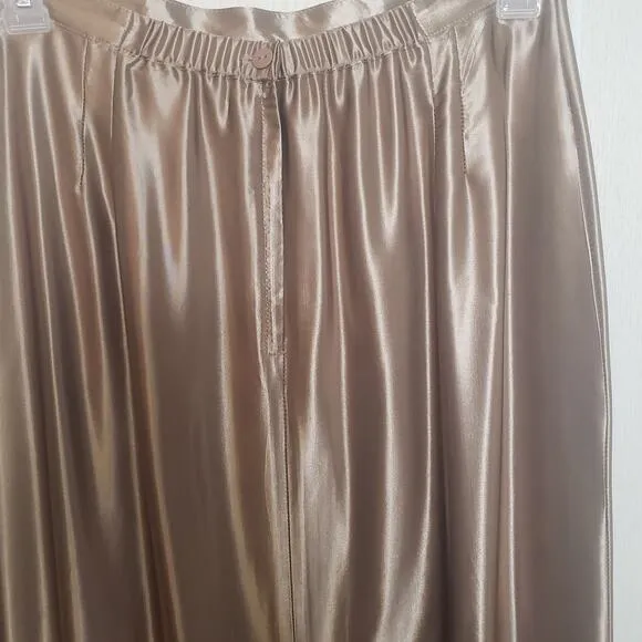 Paul Harris Design vintage long satin embroidered skirt Sz Large