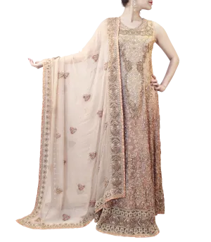 PEACH AND PINK BRIDAL GOWN
