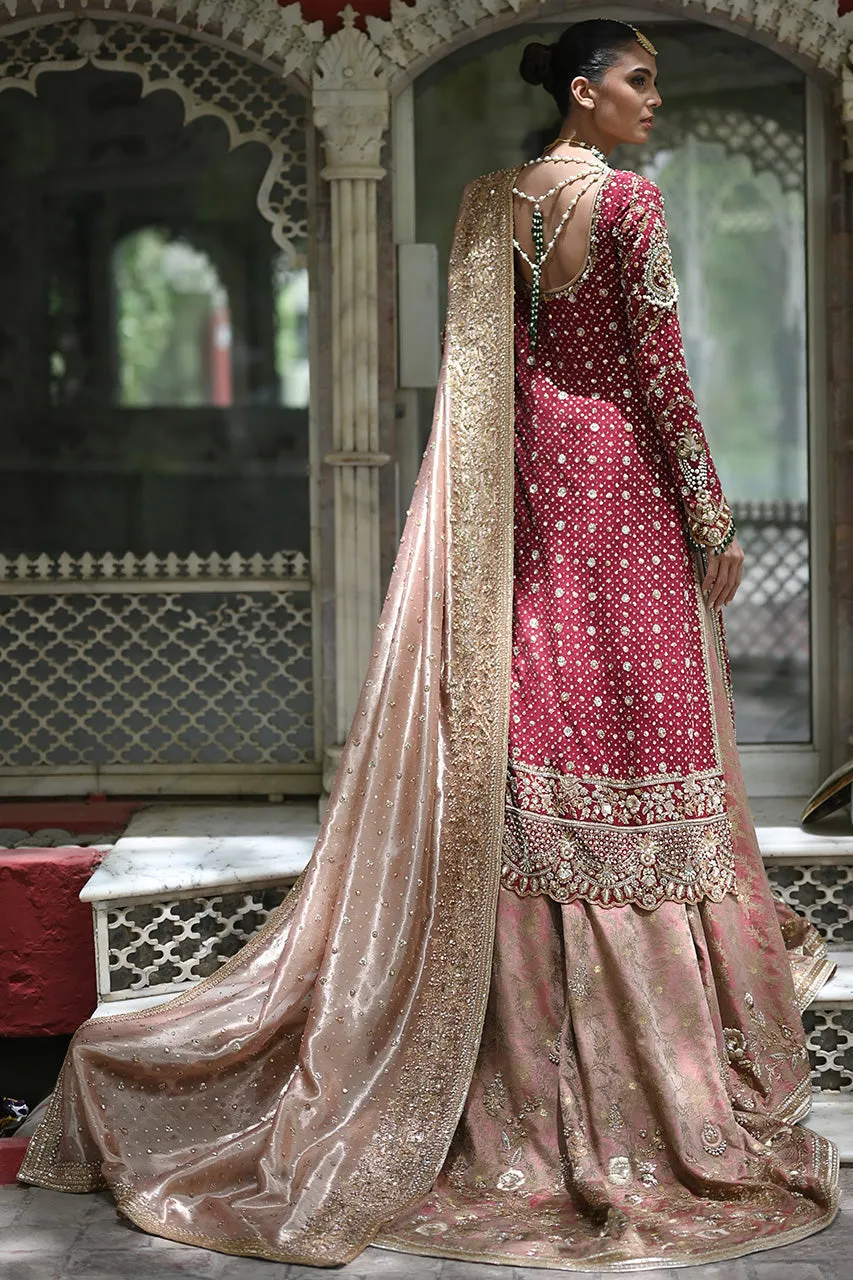 Peach Lehenga with Long Shirt for Indian Bridal Wear