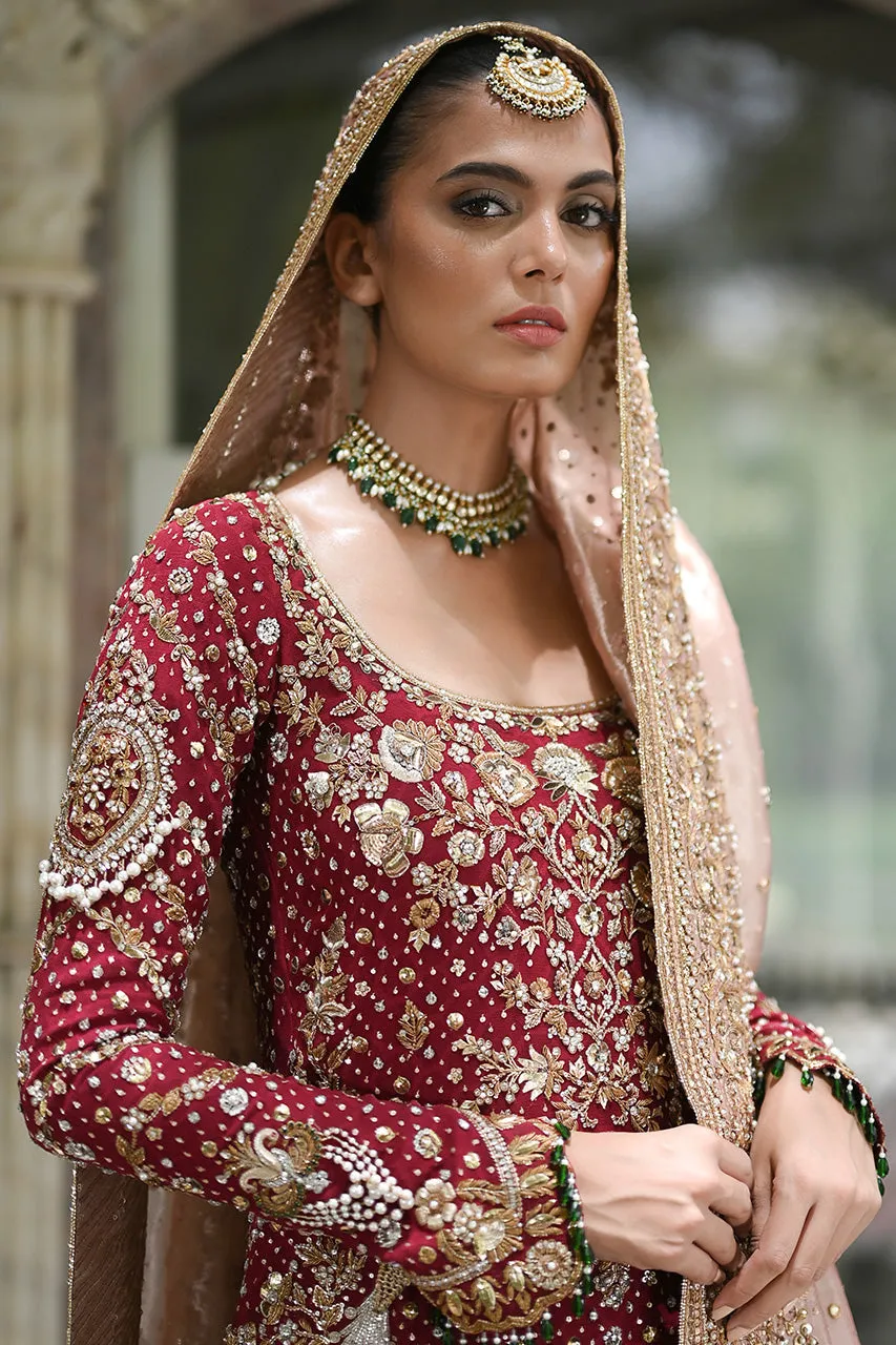 Peach Lehenga with Long Shirt for Indian Bridal Wear