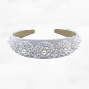Pearl and Lace Bridal Headband