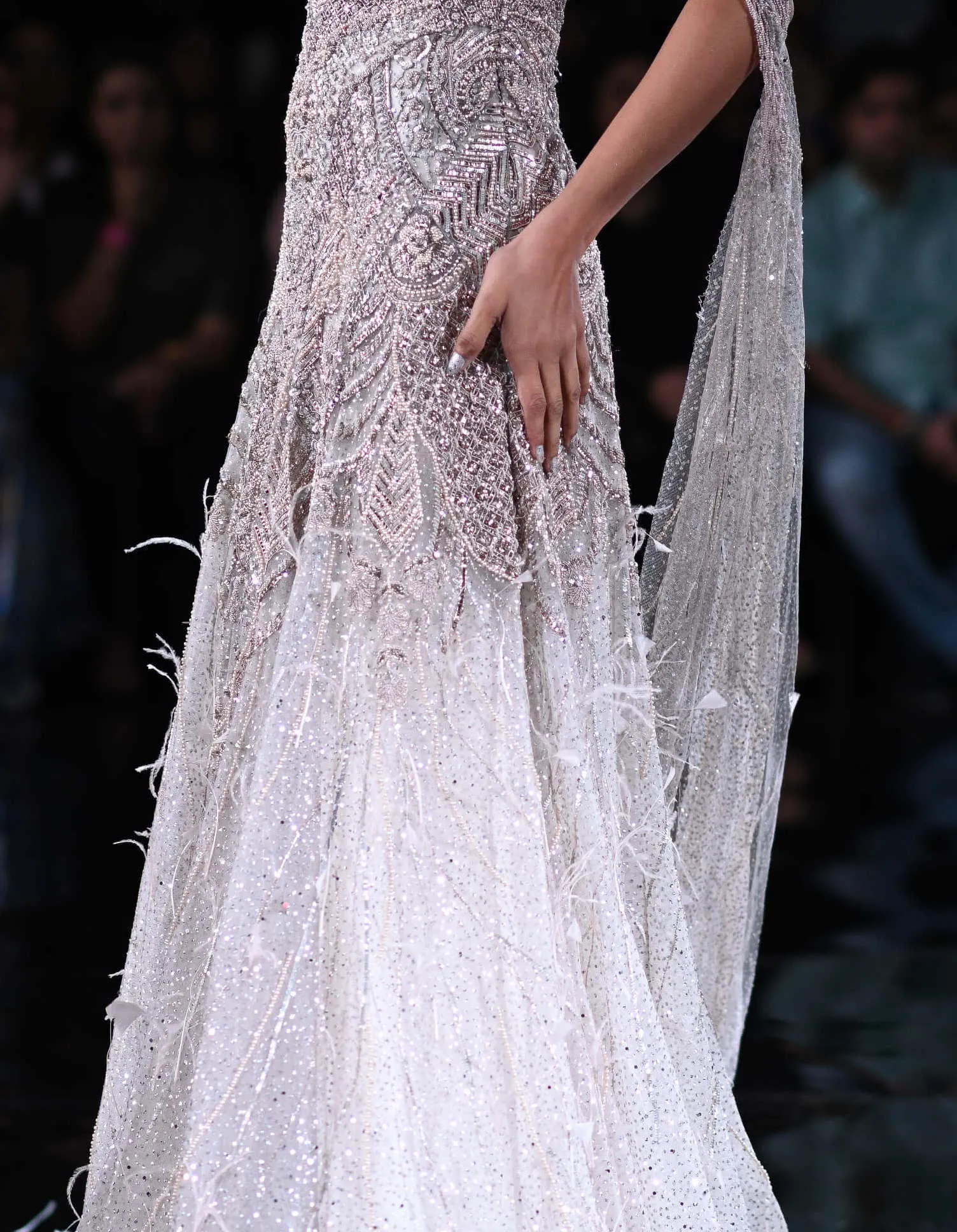 Penelope dusty ivory bustier gown